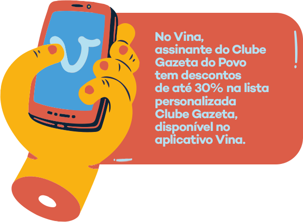 No Vina, assinante do Clube Gazeta do Povo tem descontos de até 30% na lista personalizada Clube Gazeta, disponível no aplicativo Vina.